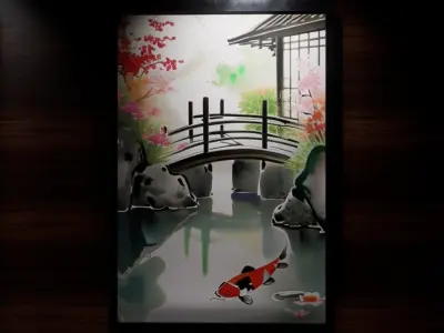 4 Old Japan Garden Pictures - 3D Models 3D model