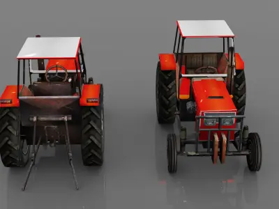 Tractor Low-poly 3D model