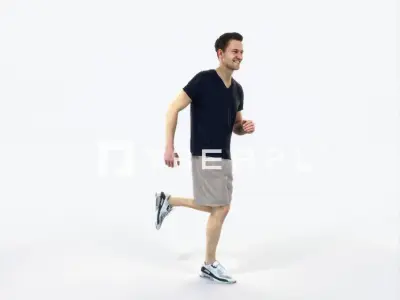 Virtue 02J Running Jogging Football Sports Man Low-poly 3D model