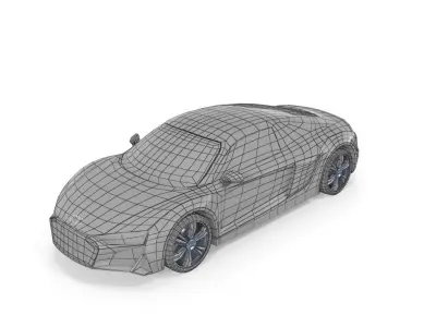 Audi R8 V10 Spyder quattro low poly Low-poly 3D model
