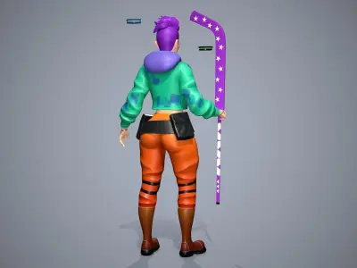 Stylized Jean Low-poly 3D model