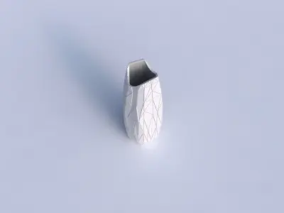 Vase double arc hexagon with random triangle plates 3D print model