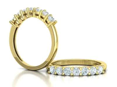 7 Stone 3mm Gems Eternity Ring Diamond Band 3dmodel 3D print model