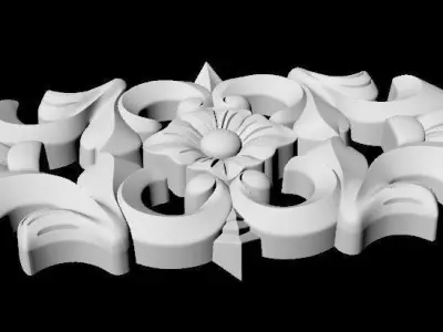 Central decor ornament for furniture 3D model 766