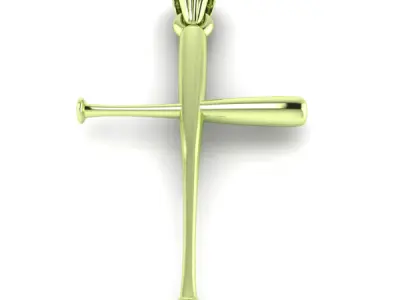 Cross Baseball Bats Pendant Charm Necklace Jewelry 3D print model