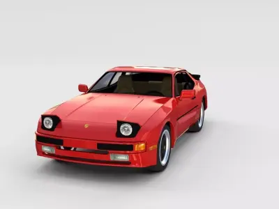 Porsche 944 with interior rev 3D model