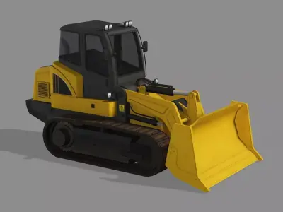 Small Bulldozer Wheel Loader Rigged 3D Model Low-poly 3D model