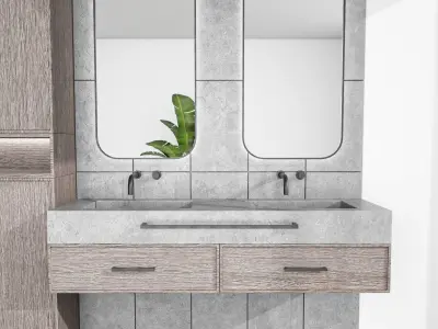 contemporary bathroom furniture 73 3D model