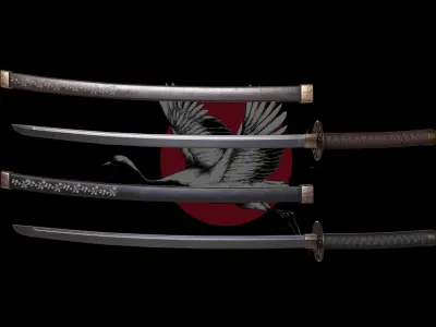 Samurai Katana - Game Ready Low-poly 3D model