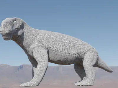 Inostrancevia Gorgonopsid Low-poly 3D model