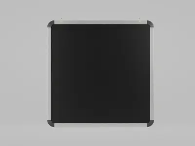 Customizable Metal Wall Cork Board - Square Pin Notice Board Low-poly 3D model