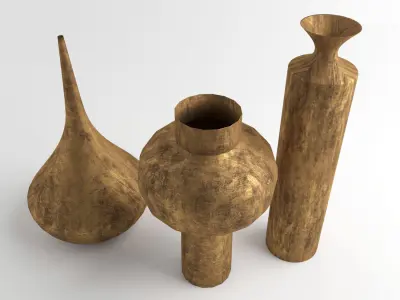 Old bronze vases 3D model