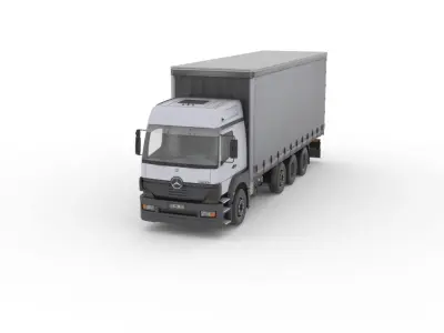 Mercedes-Benz Axor 3228 Cargo Truck HQ Model Low-poly 3D model