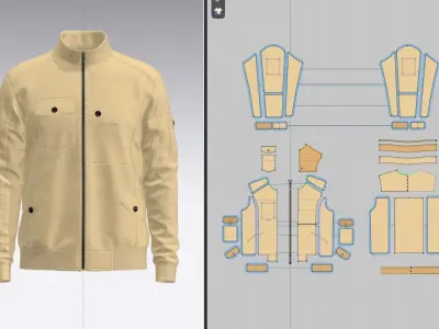 Mens Bomber Jacket 3D Model 3D model
