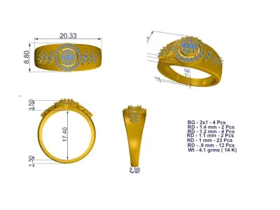 Ring Diamond Design File 3D print model