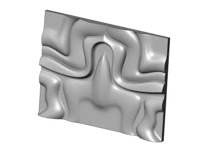 Mirrored organic sculpture wall art relief panel 3D print model