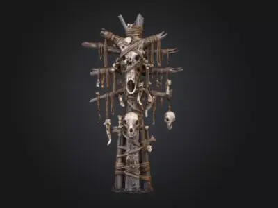 Forsaken Bone Totem Low-poly 3D model