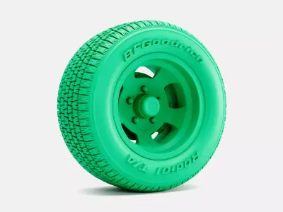 15x10 US Indy Mag Wheel BFGoodrich Radial Tire 3D print model