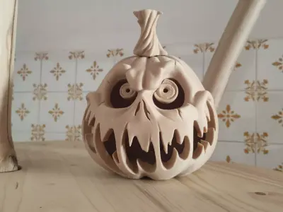 Halloween pumpkin candle holder  3D print model