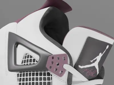 Nike Air Jordan 4 Retro PSG Paris Saint-Germain Shoe Low-poly 3D model
