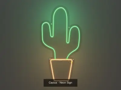 Plants Pack - Neon Signs 3D Model Collection