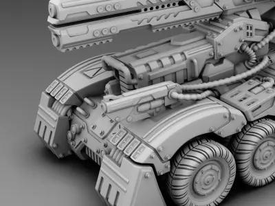 Car with weapon 3D print model