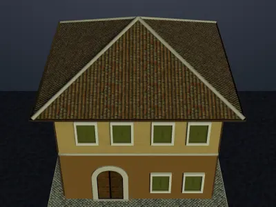Retro style building 3D model
