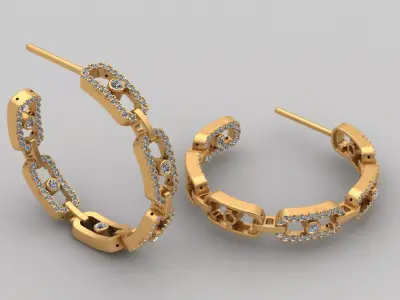 Messika Move Link SM Hoop Earrings 3D Printable Brand 3D print model