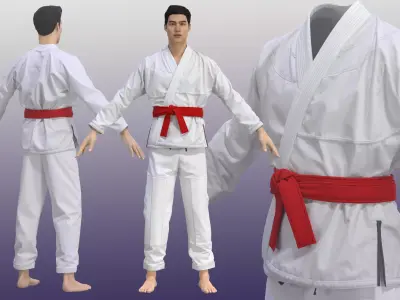 Martial Art Uniform - Kimono judo 3D model