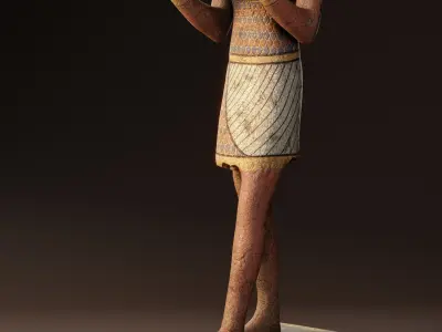 Egyptian Anubis Statue Low-poly 3D model