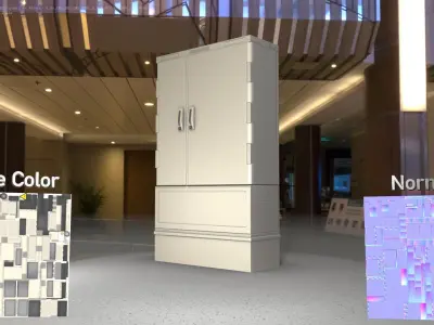 Electrical Distribution Cabinet 12 Low-poly 3D model