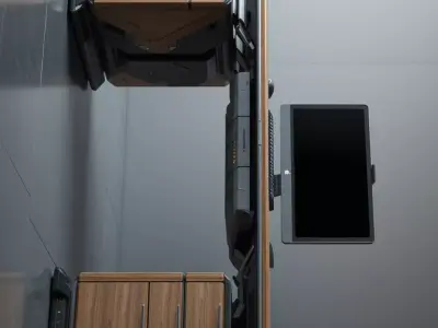 Futuristic PC Table 3D Model  Modern Luxury Desk Low-poly 3D model