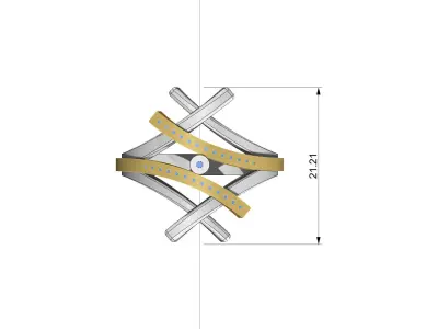 Fashion ring with diamonds  3D print model