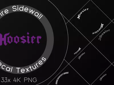 33x Hoosier Racing tire sidewall 4K PNG decals Texture