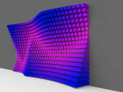 Parametric Magenta and Navy Blue Colored Wall Decoration 3D model