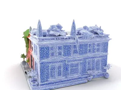 Modern Museum Building model pack Low-poly 3D model