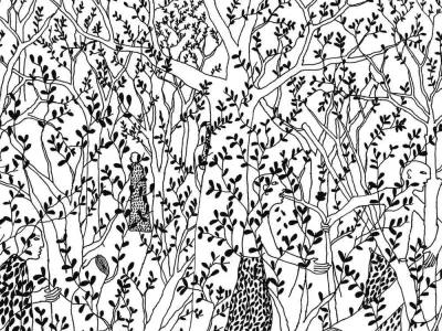Hand Drawn Forest Story Luxury Wallpaper Texture