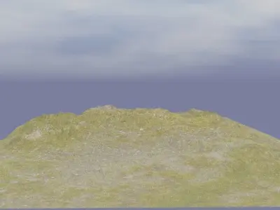 Grassy Mountain Terrain Free low-poly 3D model