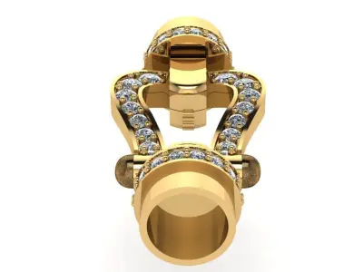 Men round leather braclet lock 3D print model