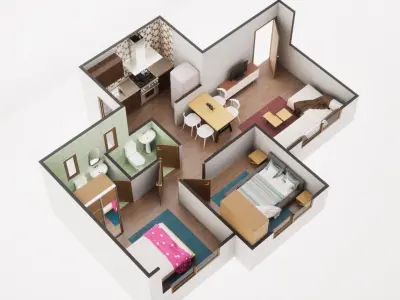 3D Floor Plan Model 23 3D model