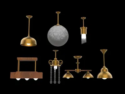 ceiling lights Low-poly 3D model