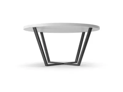 Table 3 black metall and white circle top model 3D model