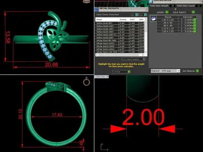 Jewelry Diamond Ring 3D Print Model 3D print model shop