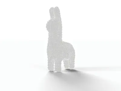 Llama crochet Low-poly 3D model