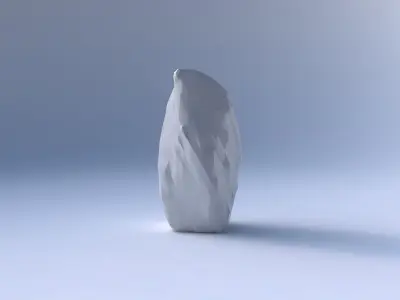 Vase twisted arc quadratic with low-polygon bulges 3D print model