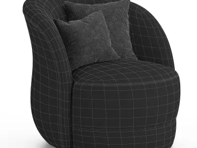 Armchair minimalistic Low-poly 3D model
