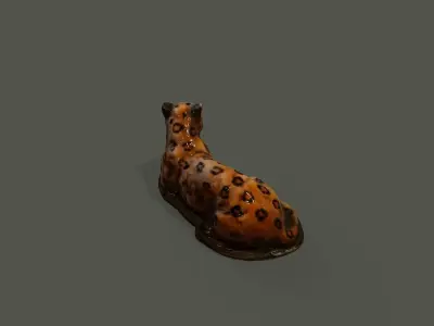 Ceramic Leopard - Game Ready Scan Low-poly 3D model