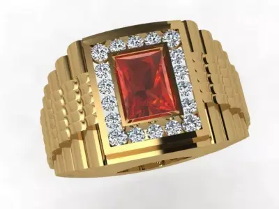 A Showcase of Luxury Men Rings Inspired by Watches 3D print model get