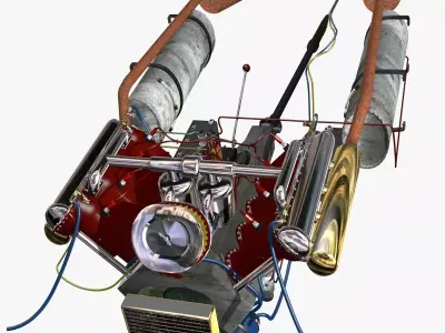 V-8 Marine Engine 3D model