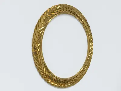Carved round mirror frame 3D model